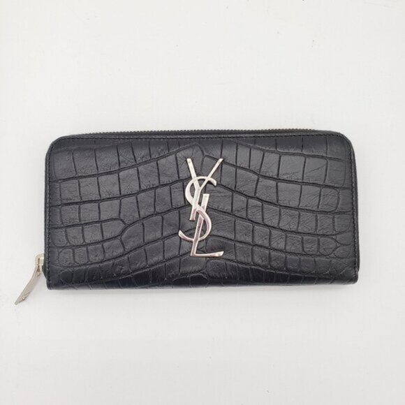 YSL Yves Saint Laurent Zippy Black Wallet 340-102325 - Picture 1 of 14
